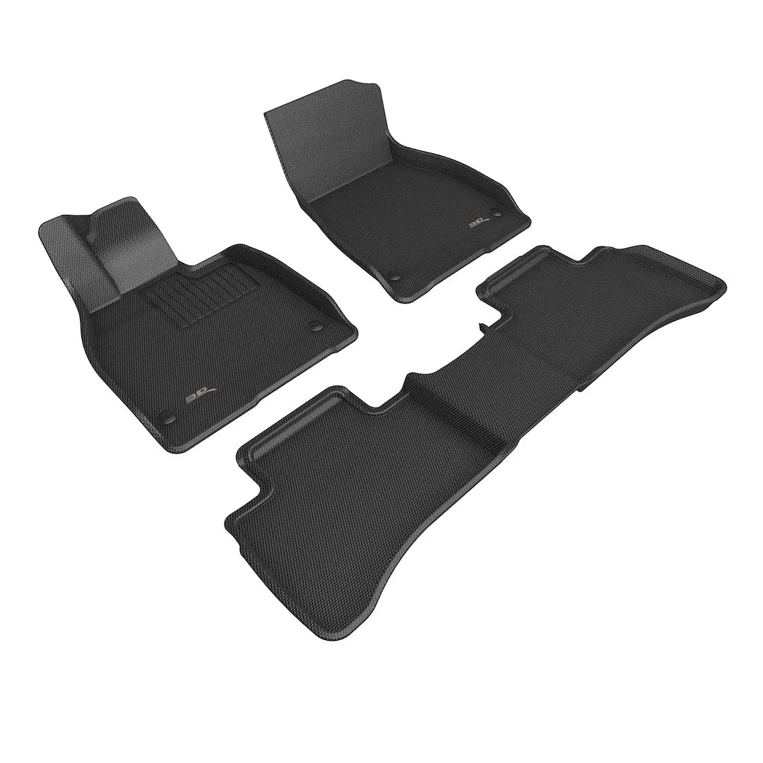 L1MB16701509 – 3D MATS/U-AC Floor Liner, Black Custom Fit Raised Edge Thermoplastic Rubber Of Carbon Fiber Texture 3 ...
